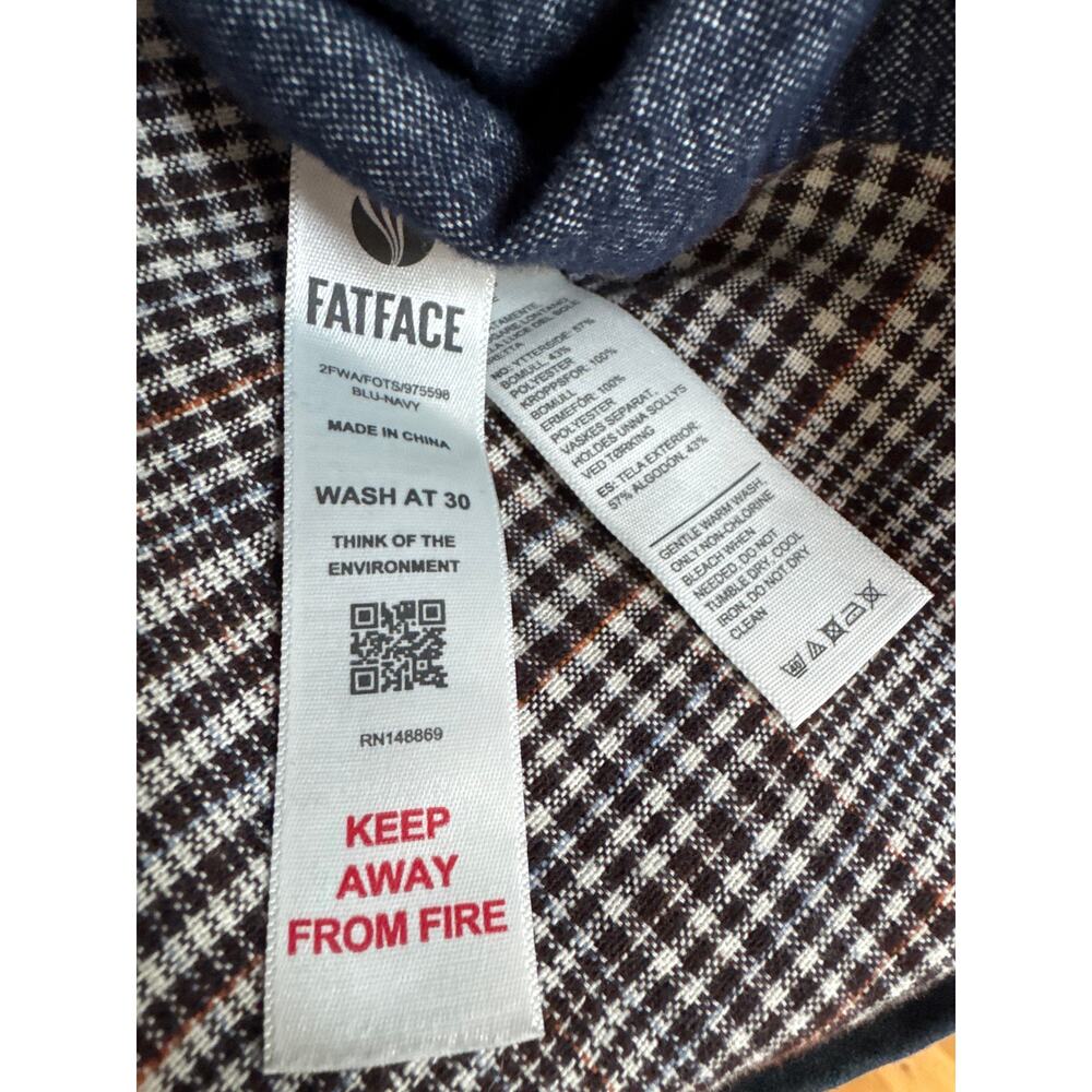 FatFace Cotton Utility Jacket Chore Navy Blue Hooded Parka Coat Womens US 12 - Picture 3 of 6